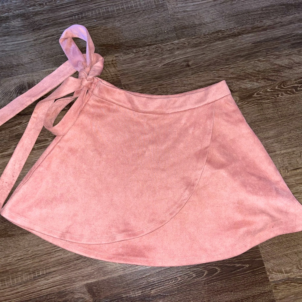 Pink Suede Mini Skirt